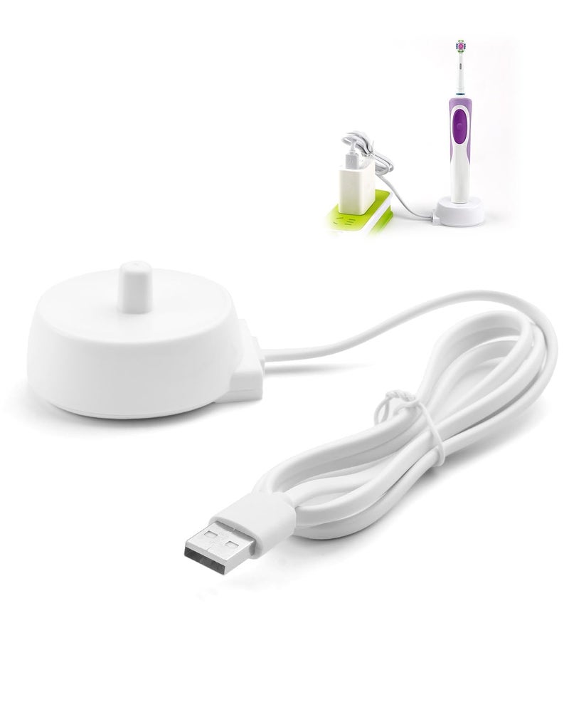 Replacement Charger for Oral-B iO Series 3/4/5/6 & Pro Models, Inductive Waterproof Charging Base, Universal Compatibility with 110-240V, Travel-Friendly Power Cord